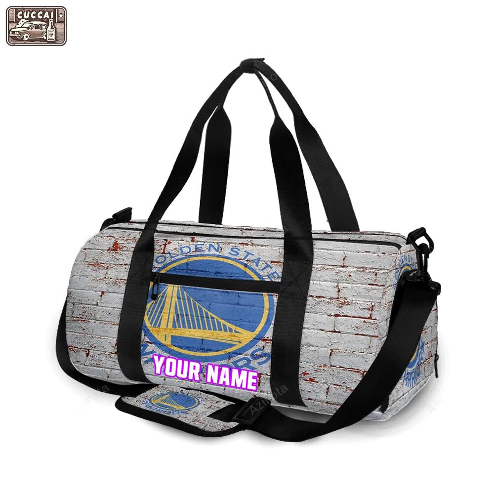 Golden state warriors emblem on the wall2 personalized name travel bag gym bag 593 Travel Bag