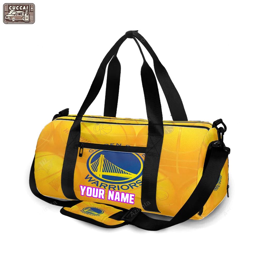 Golden state warriors emblem texture ball personalized name travel bag gym bag 1822 Travel Bag