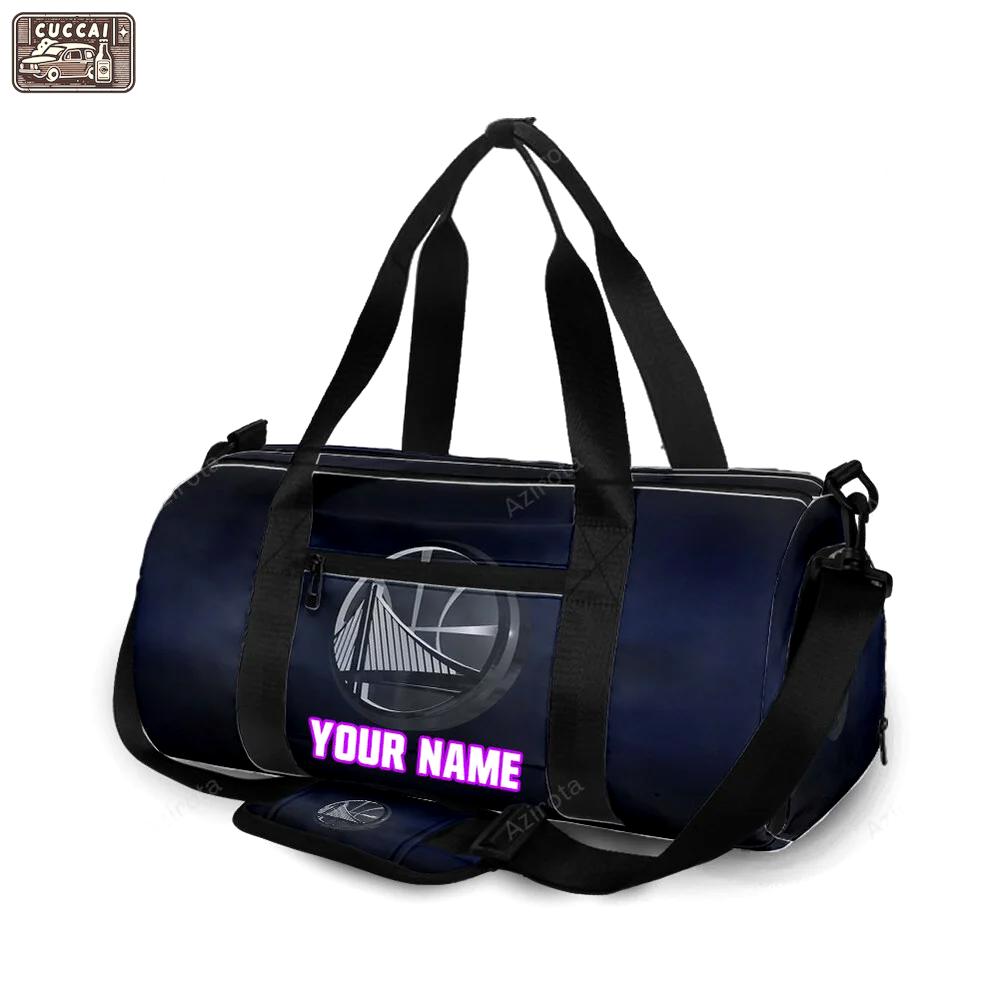 Golden state warriors emblem texture metal2 personalized name travel bag gym bag 925 Travel Bag