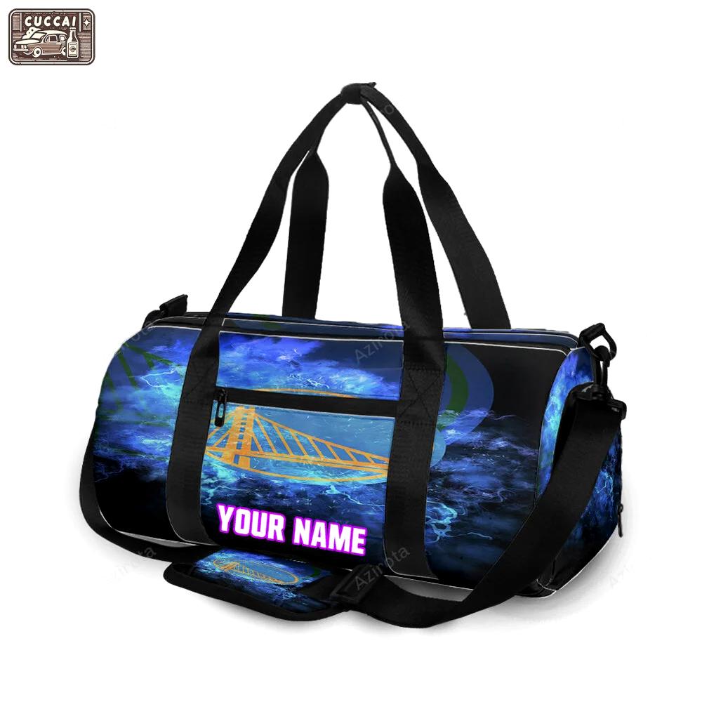 Golden state warriors emblem texture thunder personalized name travel bag gym bag 693 Travel Bag