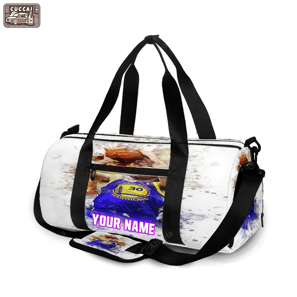 Golden state warriors stephen curry 30 painting personalized name travel bag gym bag 1177 Travel Bag