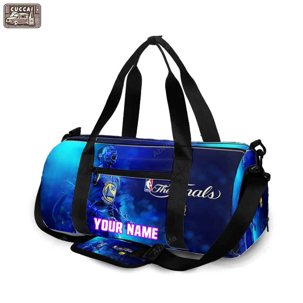 Golden state warriors stephen curry 30 water texture personalized name travel bag gym bag 760 Travel Bag