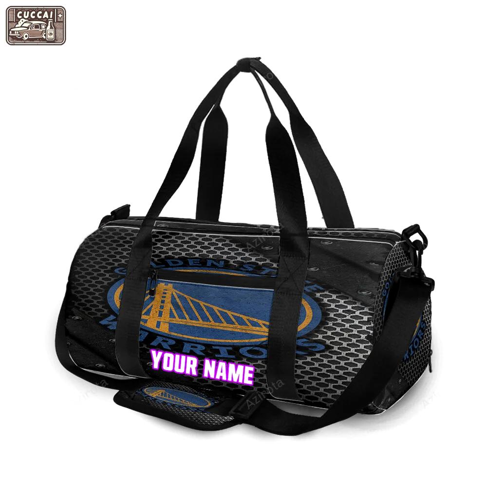 Golden state warriors texture metal pattern personalized name travel bag gym bag 2126 Travel Bag