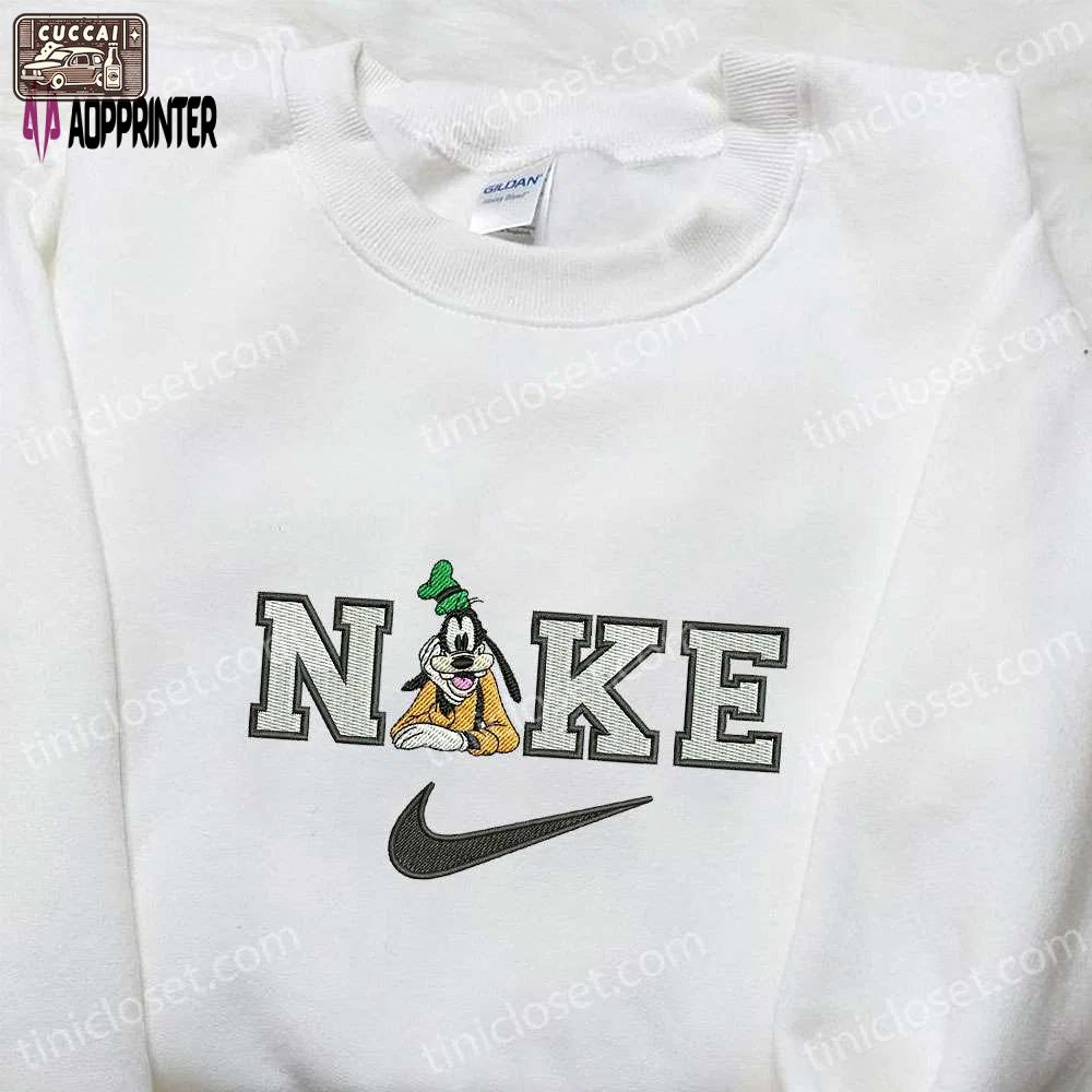 Goofy x nike cartoon embroidered shirt disney sweatshirt nike inspired tee Embroidered Shirt