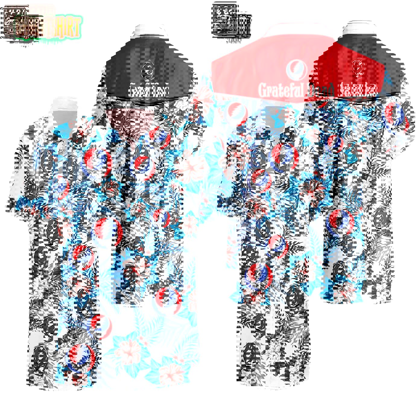 Grateful dead rock band hawaiian shirt Hawaii Shirt Shorts & Flip Flops