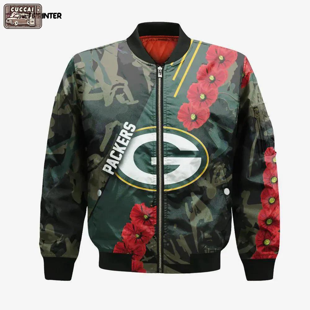 Green bay packers bomber jacket 3d printed sport style keep go on Bomber Jacket