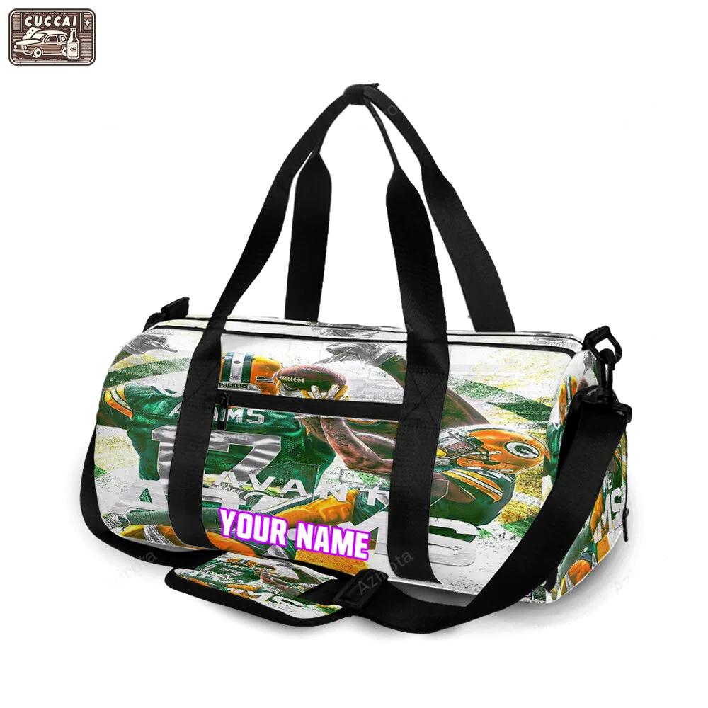 Green bay packers davante adams no17 v3 personalized name travel bag gym bag 1301 Travel Bag