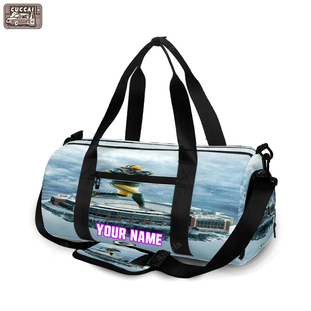 Green bay packers davante adams no17 v4 personalized name travel bag gym bag 393 Travel Bag