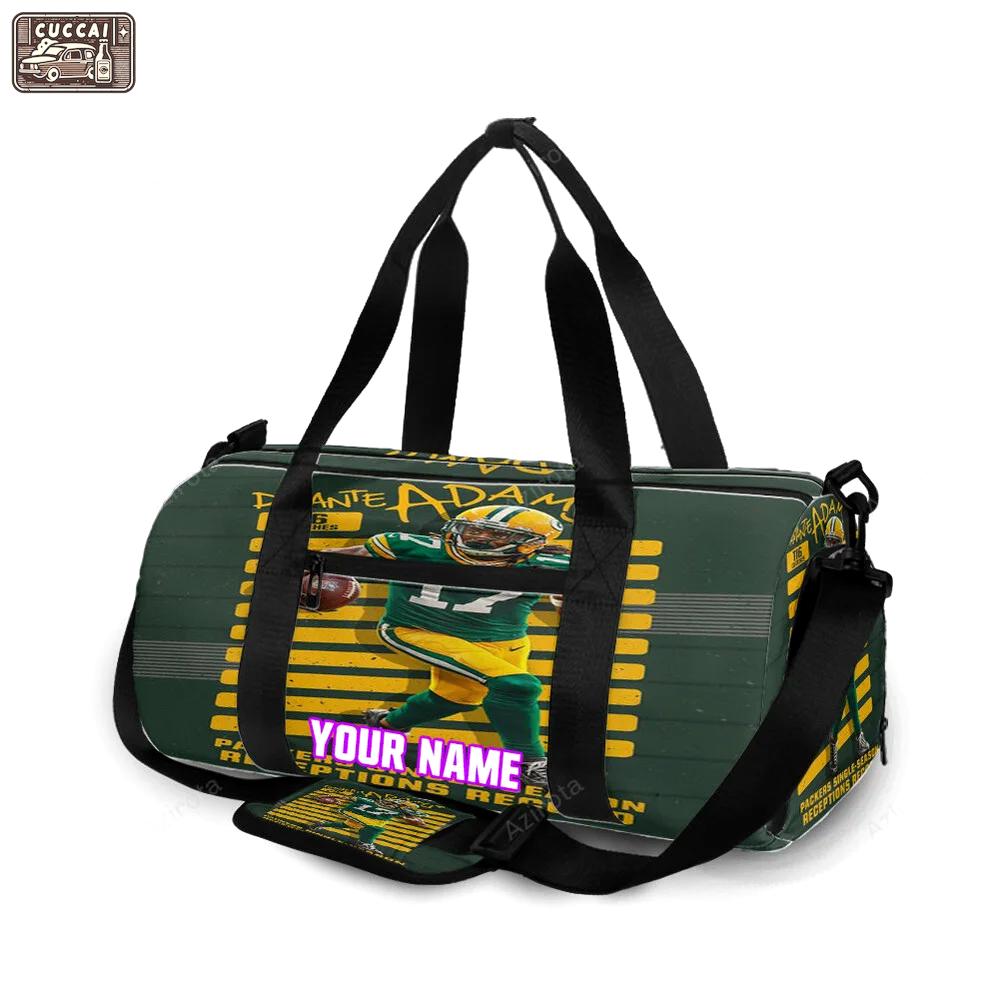 Green bay packers davante adams no17 v7 personalized name travel bag gym bag 1094 Travel Bag