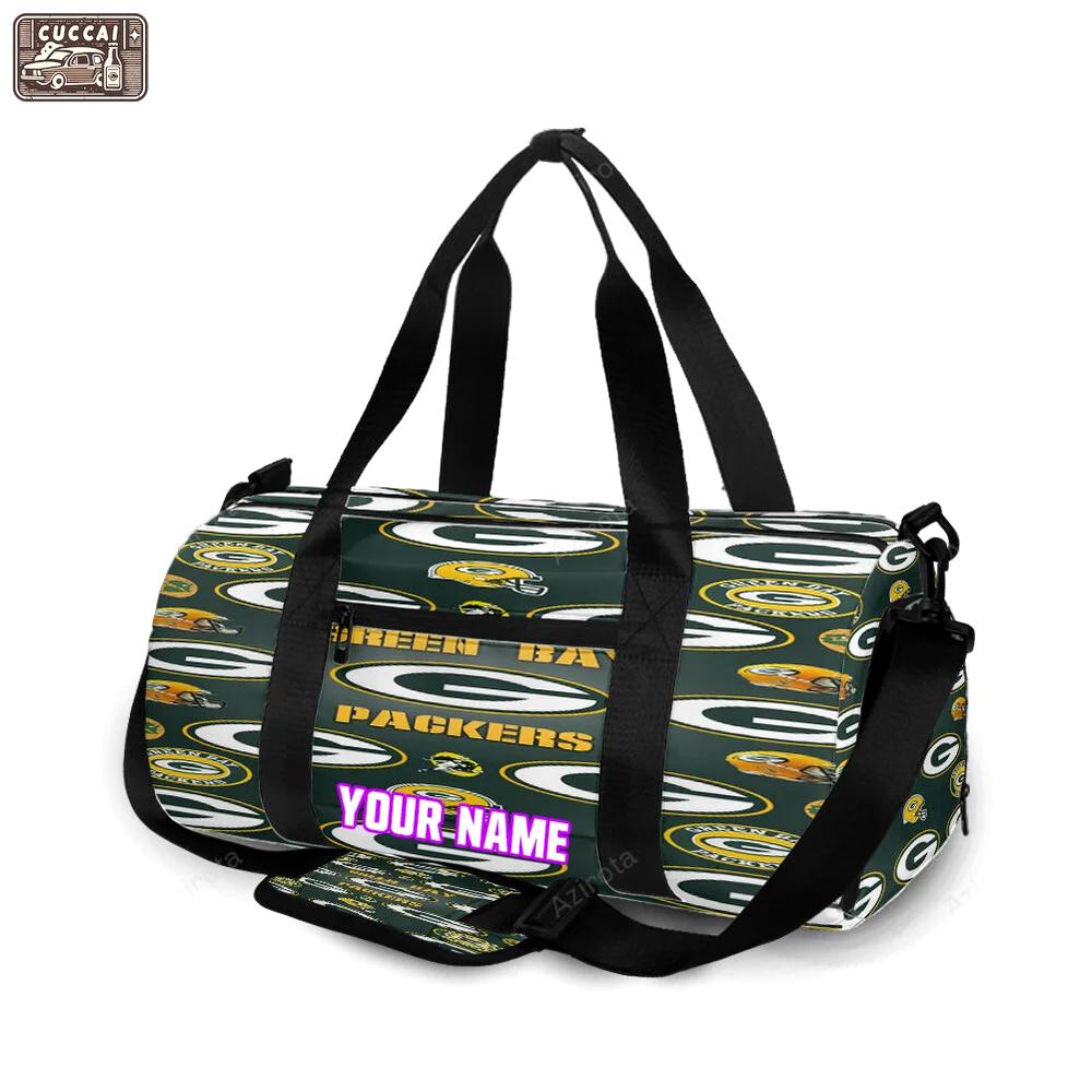 Green bay packers emblem seamless personalized name travel bag gym bag 565 Travel Bag