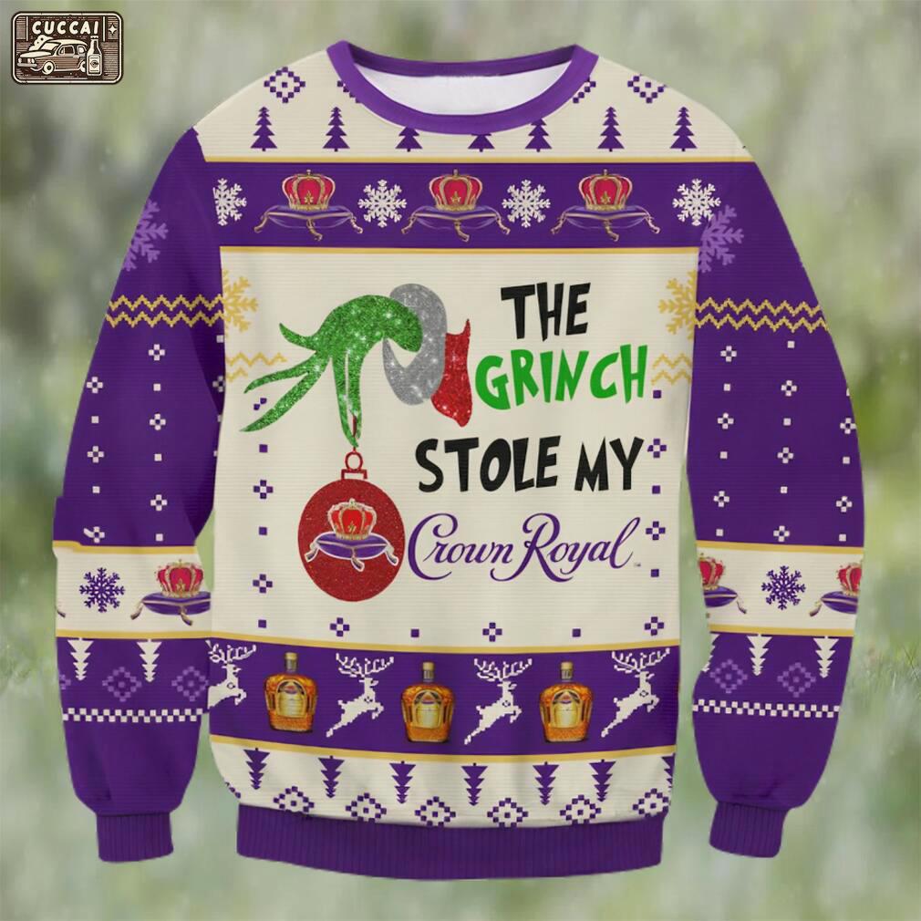 Grinch stole crown royal ugly sweater Christmas Ugly Sweater