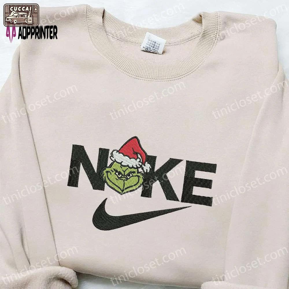 Grinch xmas x nike movie embroidered sweatshirt – the best christmas gift idea nike inspired shirt Embroidered Shirt