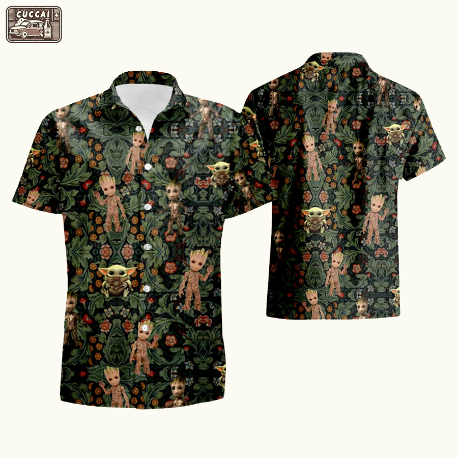 Groot and yoda baby hawaiian shirt Hawaii Shirt Shorts & Flip Flops