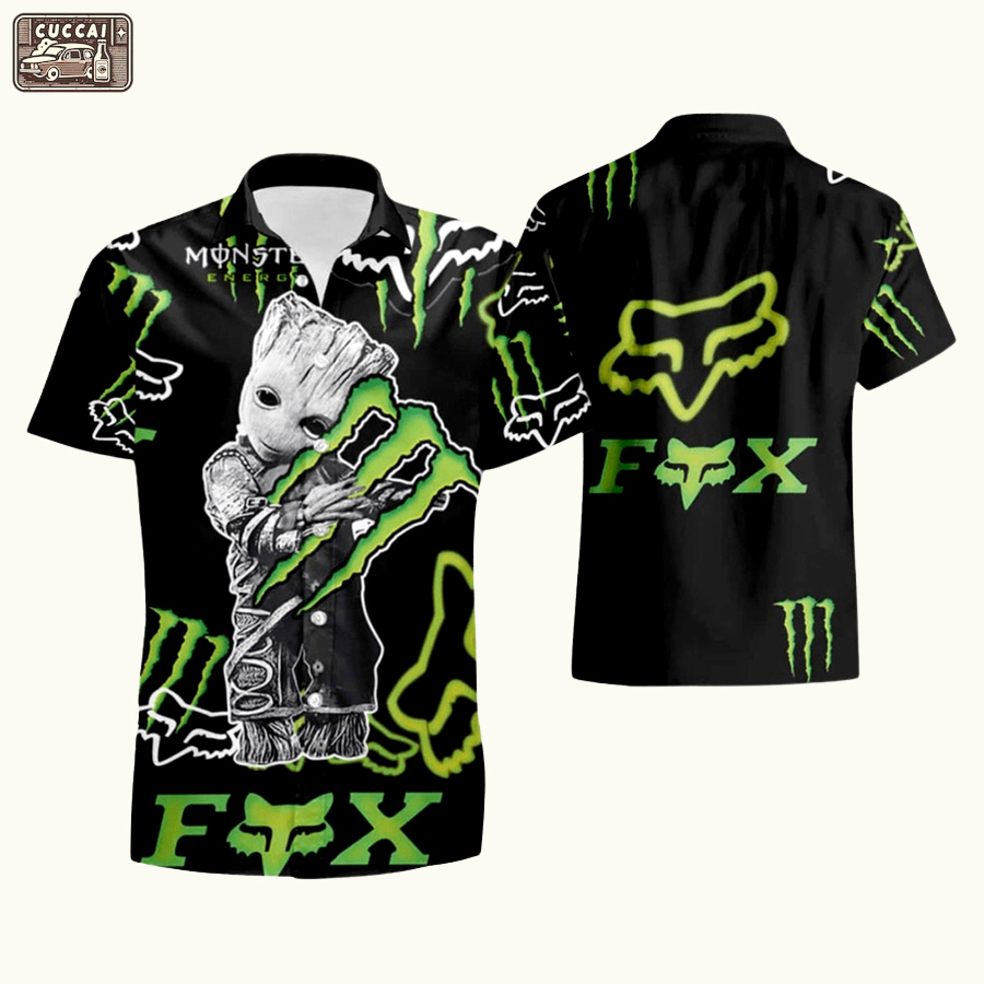 Groot guardian monster energy summer beach hawaiian shirt Hawaii Shirt Shorts & Flip Flops