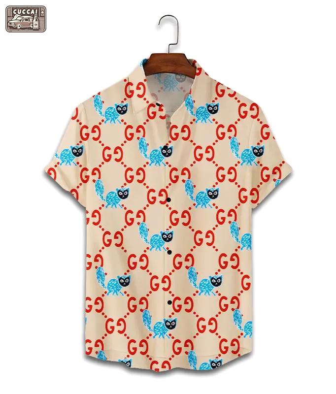 Gucci animal pattern luxury brand premium fashion hawaii shirt for men 17 hawaii shirt Hawaii Shirt Shorts & Flip Flops