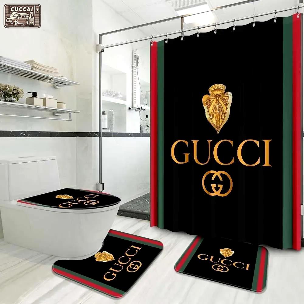 Gucci bathroom set bath mat luxury fashion brand home decor hypebeast Bathroom Set