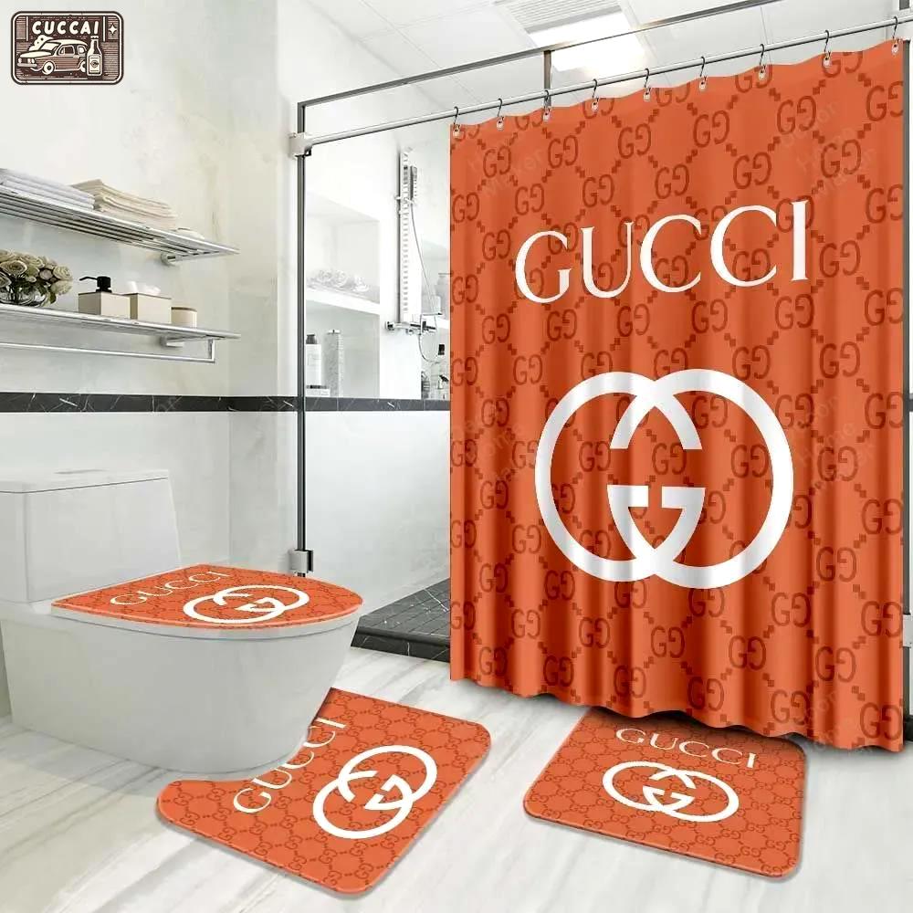 Gucci bathroom set hypebeast luxury fashion brand home decor bath mat Bathroom Set