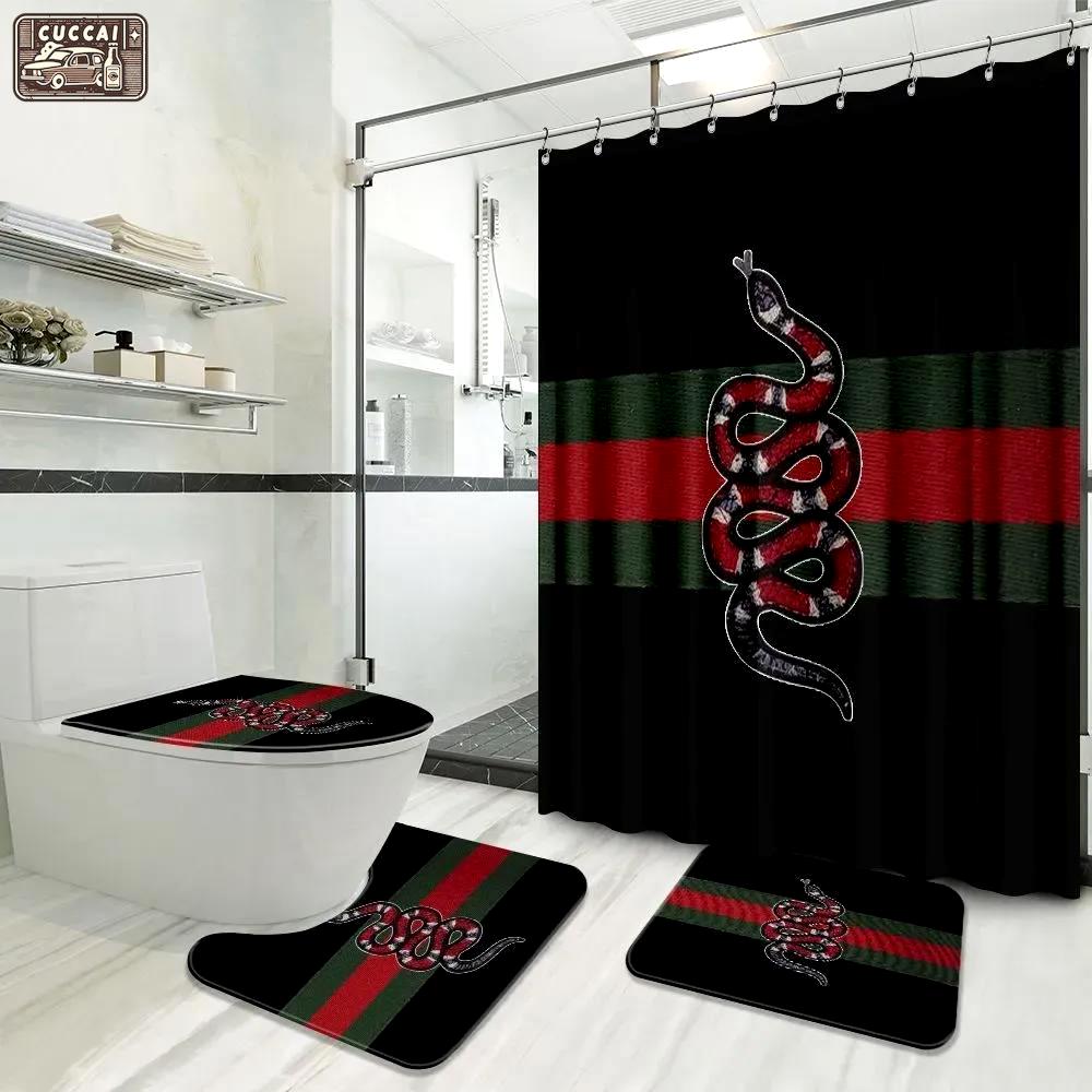 Gucci bathroom set luxury fashion brand bath mat home decor hypebeast Bathroom Set