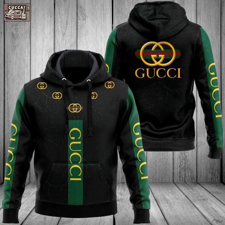 Gucci black hoodie luxury brand clothing clothes outfit for men Hoodie 3D