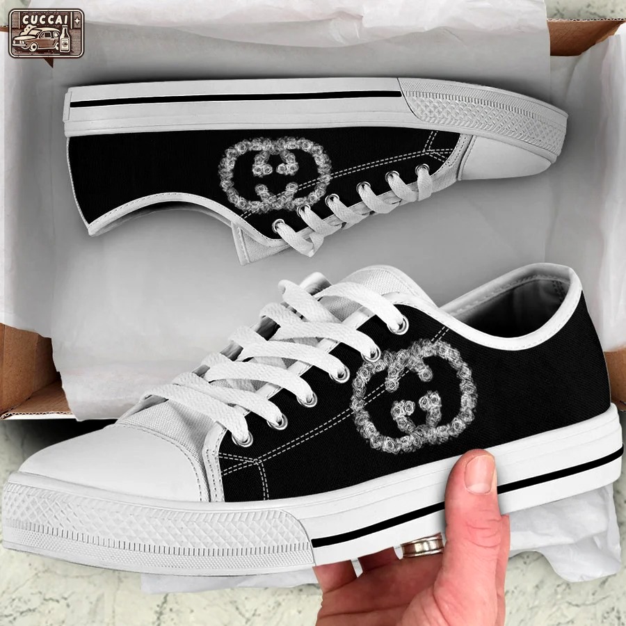 Gucci black low top canvas shoes sneakers hot best for men women 88 lwcs Low Top Canvas Shoes