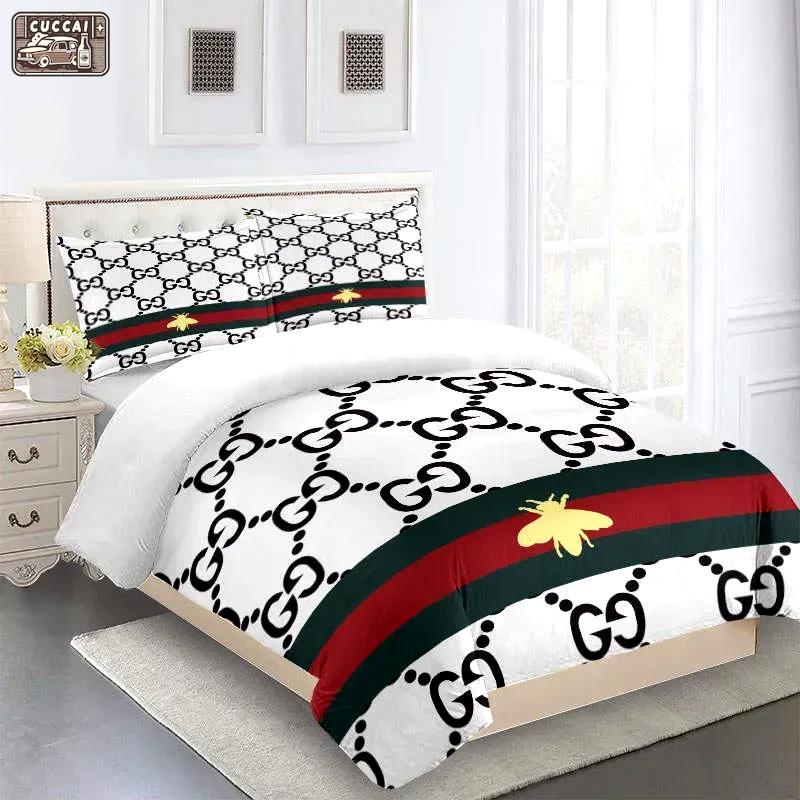 Gucci fashion logo limited luxury brand bedding set  home decorations 32 Bedding Sets