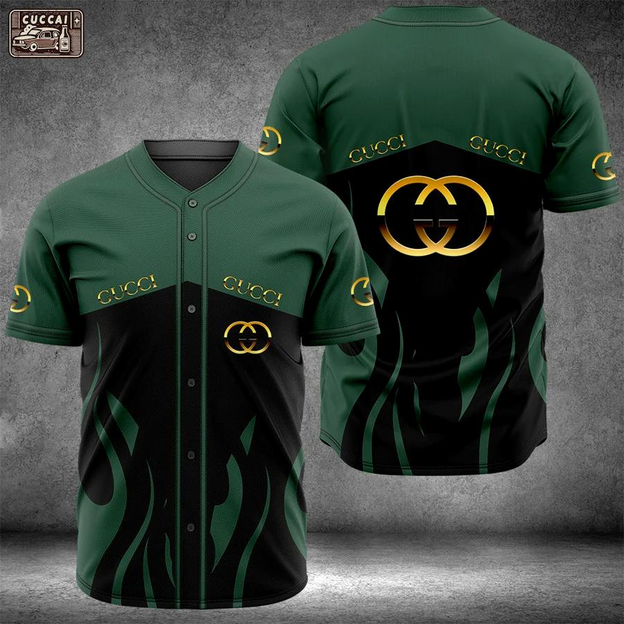 Gucci green baseball jersey shirt luxury clothing clothes sport for men women hot 2023 Baseball Jersey Shirt