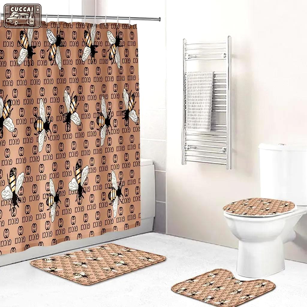 Gucci home decor bathroom sets bath mat luxury fashion brand hypebeast Bathroom Set