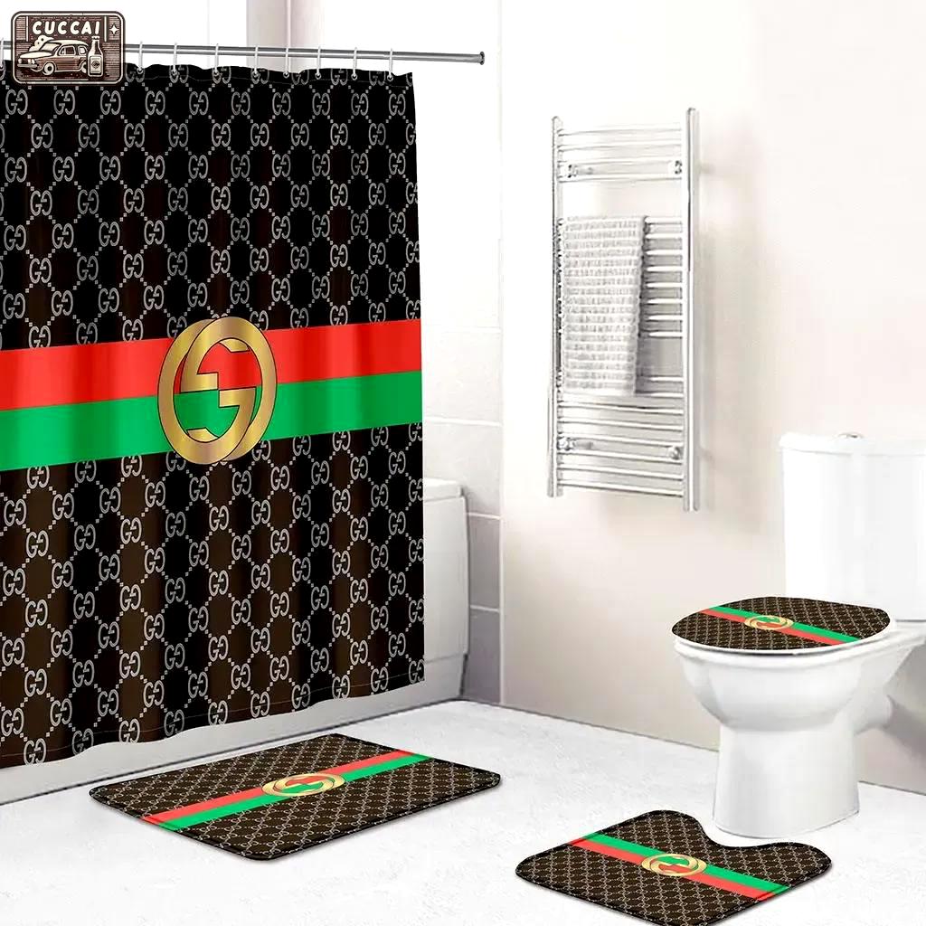 Gucci hypebeast luxury fashion brand bathroom sets home decor bath mat Bathroom Set