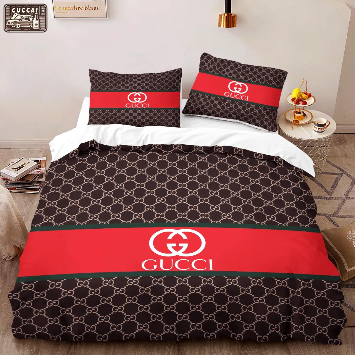 Gucci logo type 1154 Bedding Sets covers home decor blankets luxury ideas bedspread bed linen sheets duvet hyperbeast Bedroom bedclothes premium fashion brand