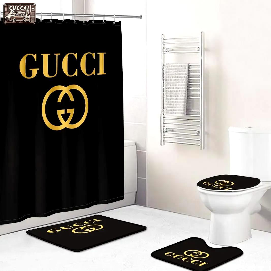 Gucci luxury fashion brand bathroom sets home decor bath mat hypebeast Bathroom Set