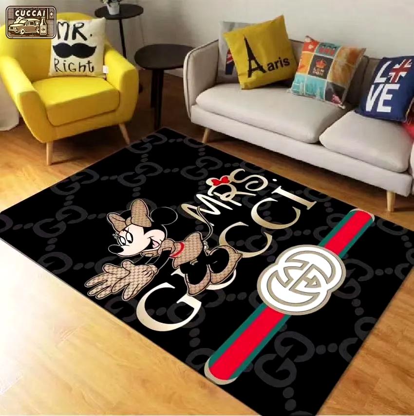 Gucci minnie mouse disney logo type 318. Upgrade Your Living Room with Luxury Home Decor: Area Carpets, Floor Decor, Door Mats, and Hot Gift Items with style a High-End Fashion Brand Rectangle Rug