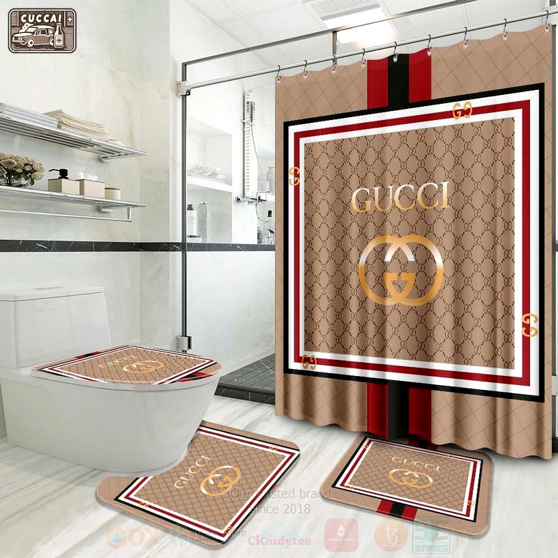 Gucci monogram luxury fashion brand bath mat bathroom sets hypebeast home decor Bathroom Set