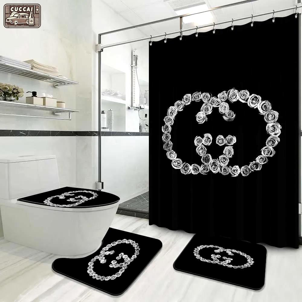 Gucci roses premium fashion logo limited luxury brand bathroom set home decor Bathroom Set