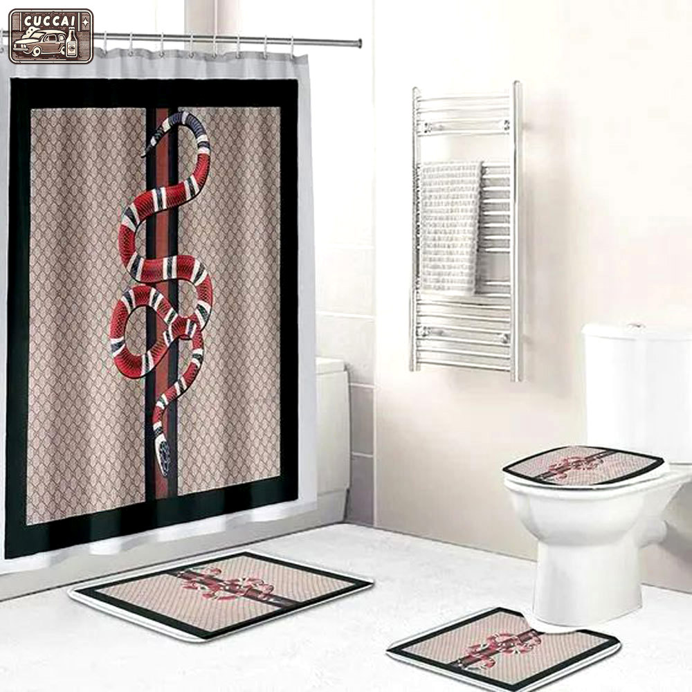Gucci snake bath mat bathroom sets luxury fashion brand home decor hypebeast Bathroom Set