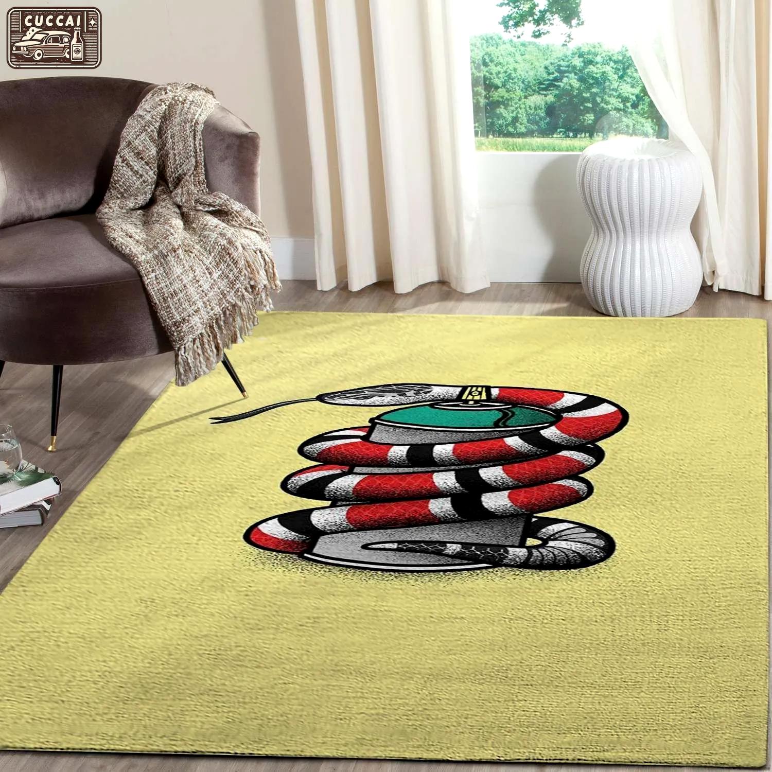 Gucci snake logo type 934. Upgrade Your Living Room with Luxury Home Decor: Area Carpets, Floor Decor, Door Mats, and Hot Gift Items with style a High-End Fashion Brand Rectangle Rug