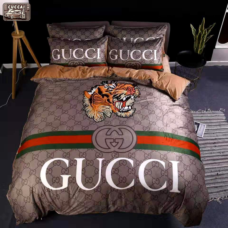 Gucci tiger luxury logo fashion brand premium bedding sets,bed sets, bedroom sets, comforter sets, duvet cover, bedspread Bedding Sets