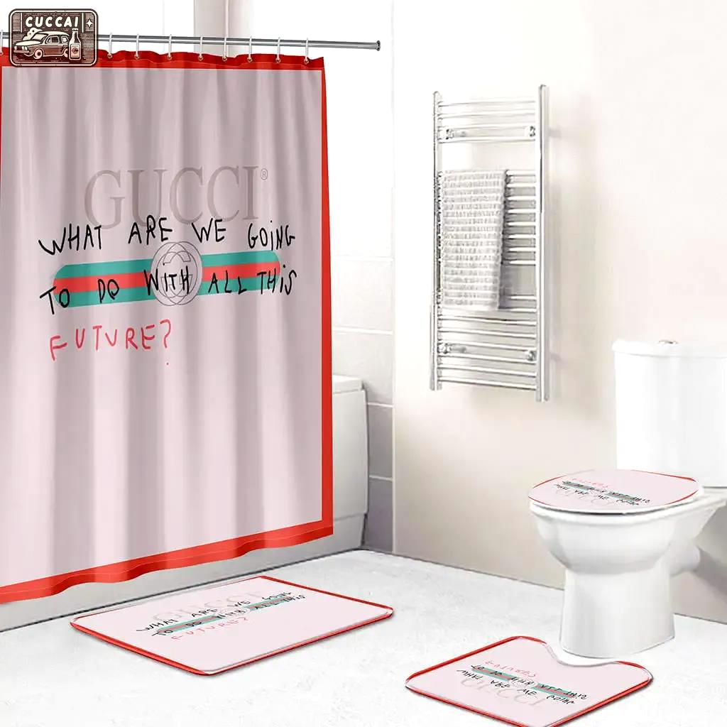 Gucci what are we going to doall this bathroom set home decor bath mat hypebeast luxury fashion brand Bathroom Set