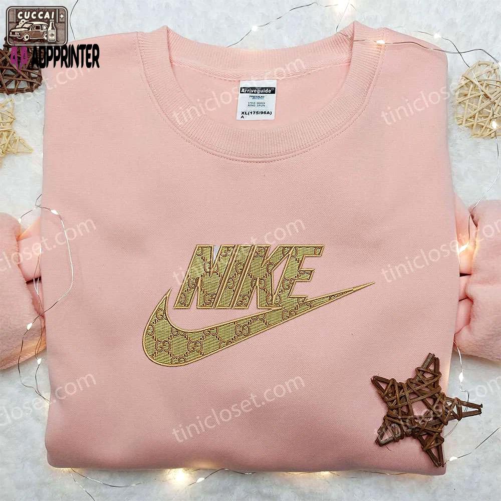 Gucci x nike logo embroidered shirt: best family gifts nike inspired and fashionable Embroidered Shirt