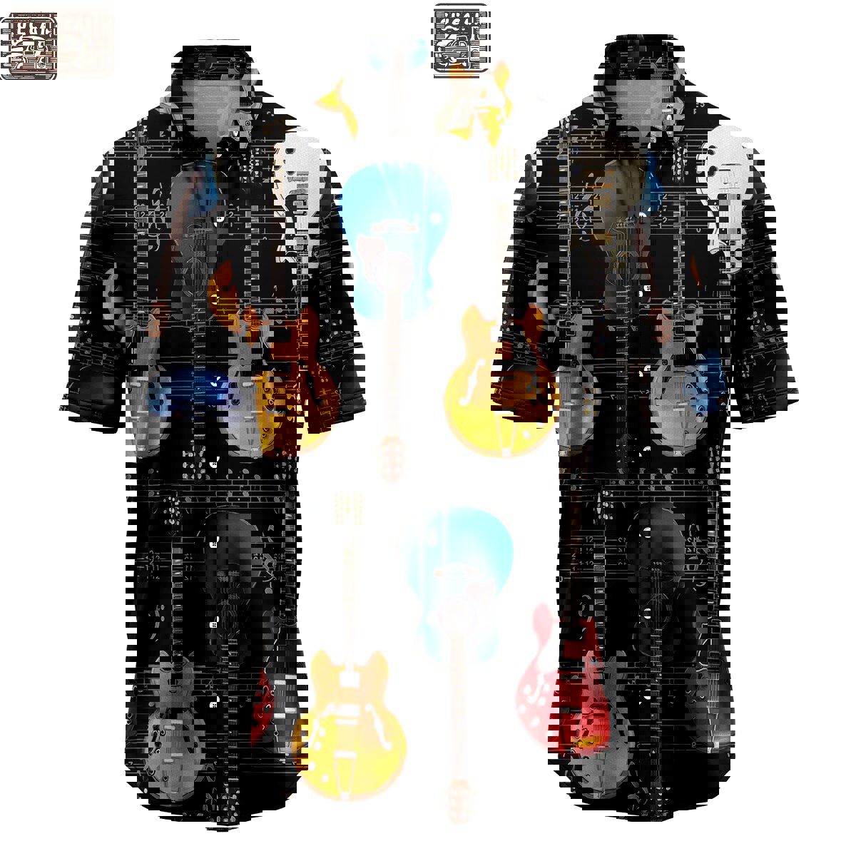 Guitar music t1707 hawaiian shirt Hawaii Shirt Shorts & Flip Flops