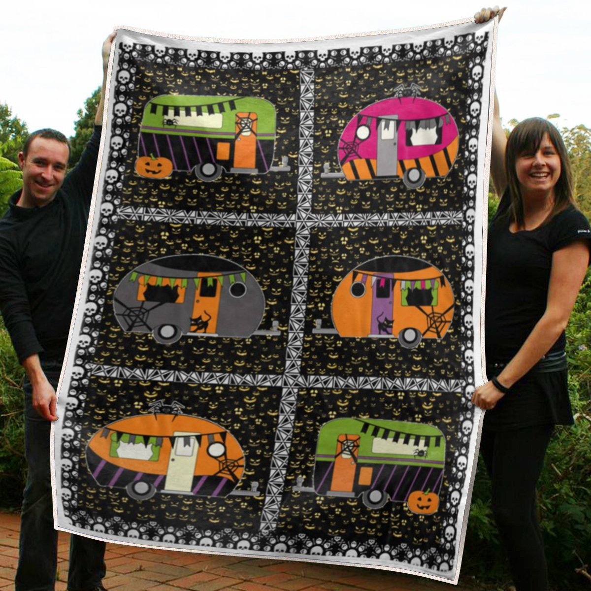 Halloween decorations camping halloween car fleece blanket – quilt blanket fleece blanket, blanket sofa bed, 3d blanket Quilt Blanket