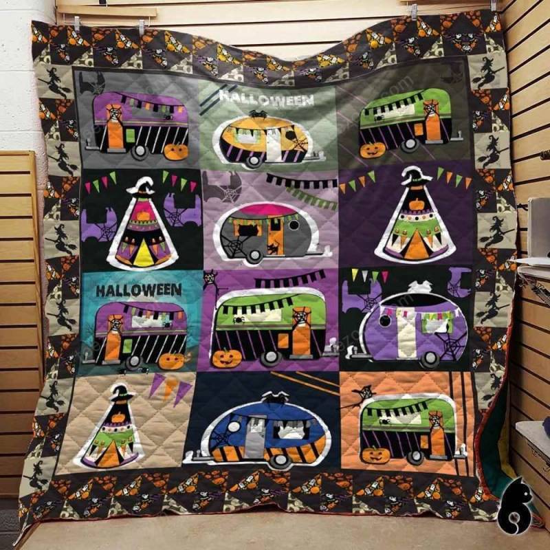 Halloween decorations camping vans halloween blanket th1909 quilt Quilt Blanket