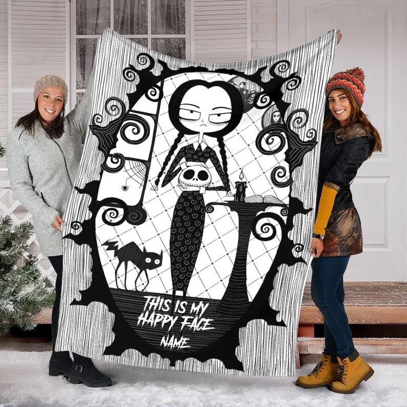 Halloween decorations custom name halloween blanket, the addams family halloween movies blanket, halloween wednesday fleece blanket, creepy halloween blanket Quilt Blanket