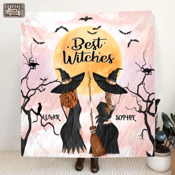 Halloween decorations custom personalized witches quilt/ fleece blanket – halloween gift for friends – best witches Quilt Blanket