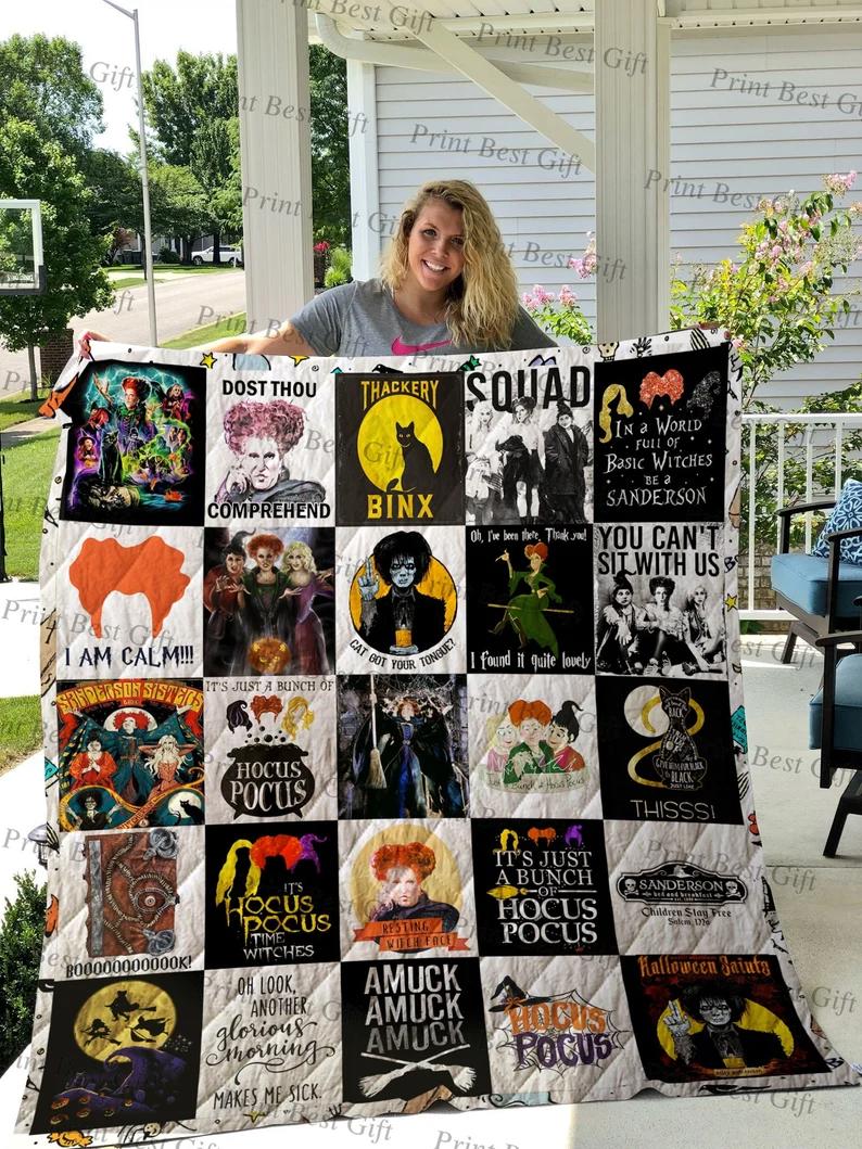 Halloween decorations hocus pocus halloween poster quilt Quilt Blanket