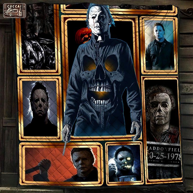 Halloween decorations horror squad horror halloween characters fan gift idea quilt blanket Quilt Blanket