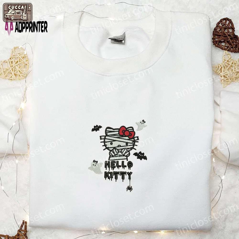 Halloween hello kitty sweatshirt: cute embroidered hoodie & spirit t-shirt Embroidered Shirt