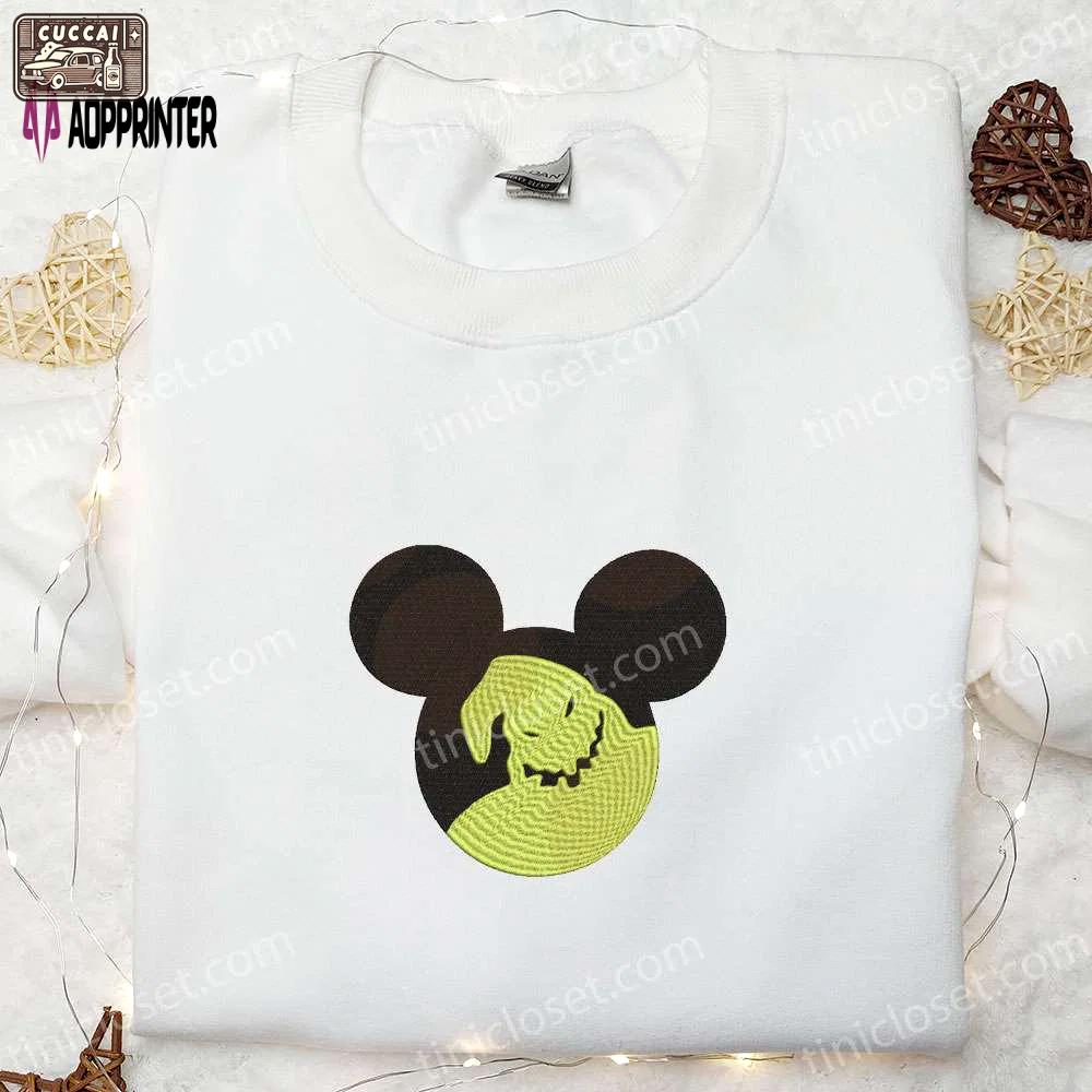 Halloween mickey head embroidered shirt: best disney halloween gift for family Embroidered Shirt