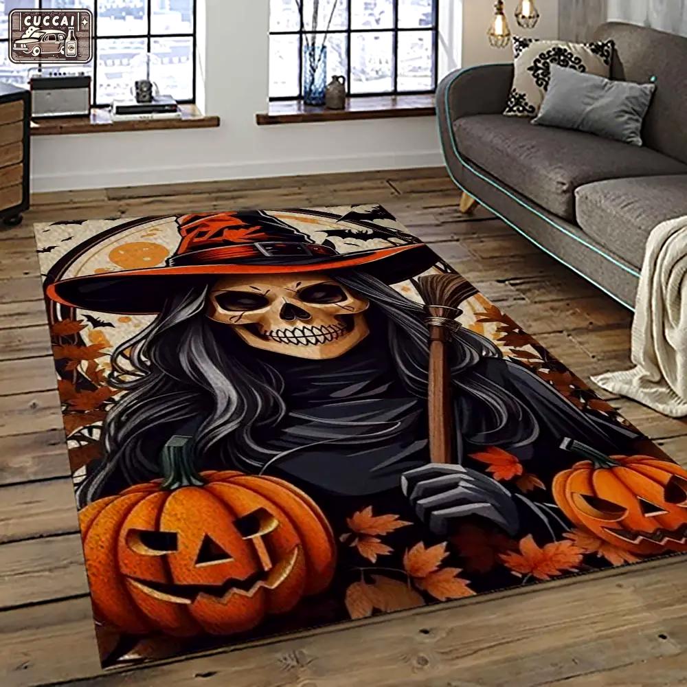 Halloween style pumpkin autumn retangle carpet area rug home decor halloween gift hal55 Rectangle Rug