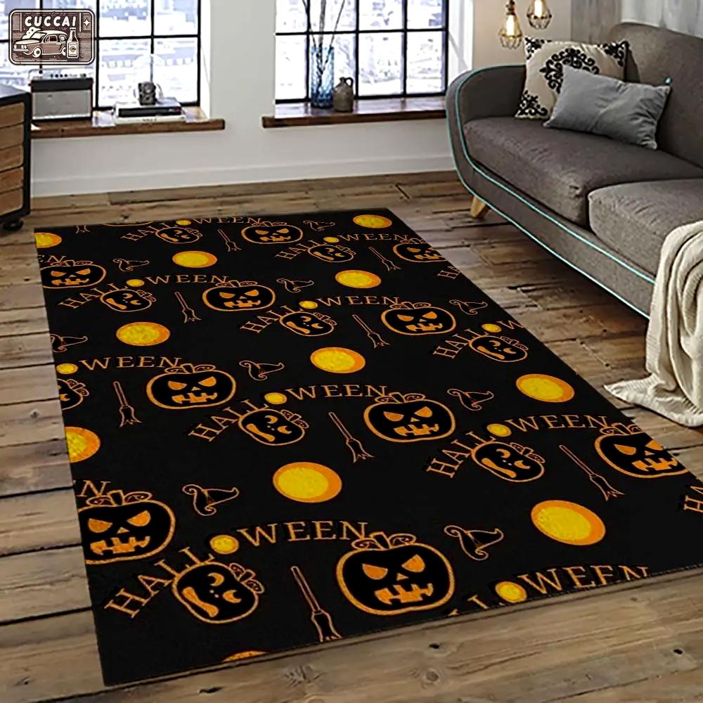 Halloween style pumpkin autumn retangle carpet area rug home decor halloween gift hal62 Rectangle Rug