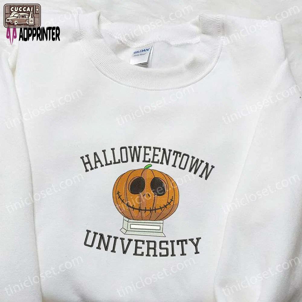 Halloweentown university embroidered shirt: vintage halloween gift for halloween lovers Embroidered Shirt